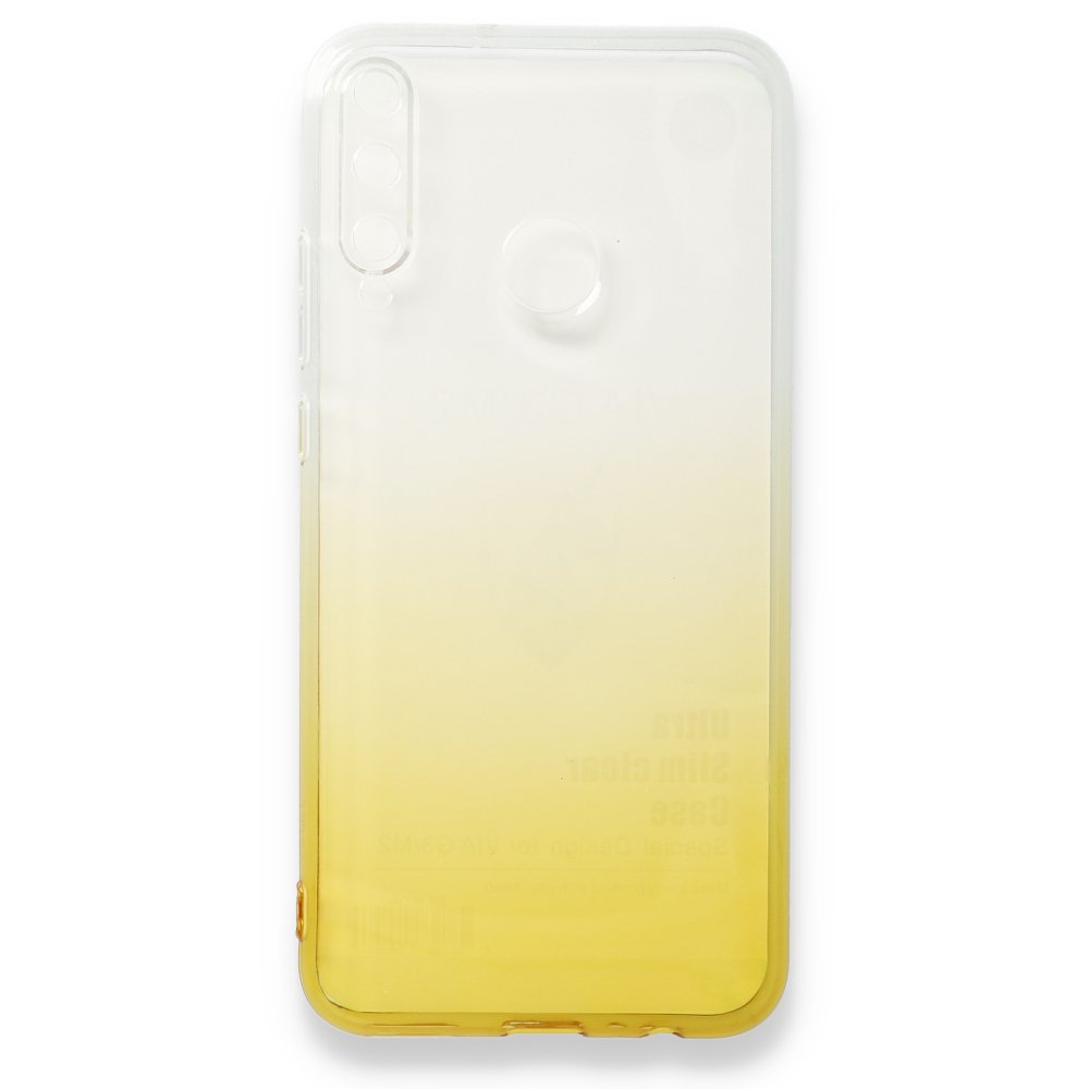 Newface Huawei P40 Lite E Kılıf Lüx Çift Renkli Silikon - Sarı