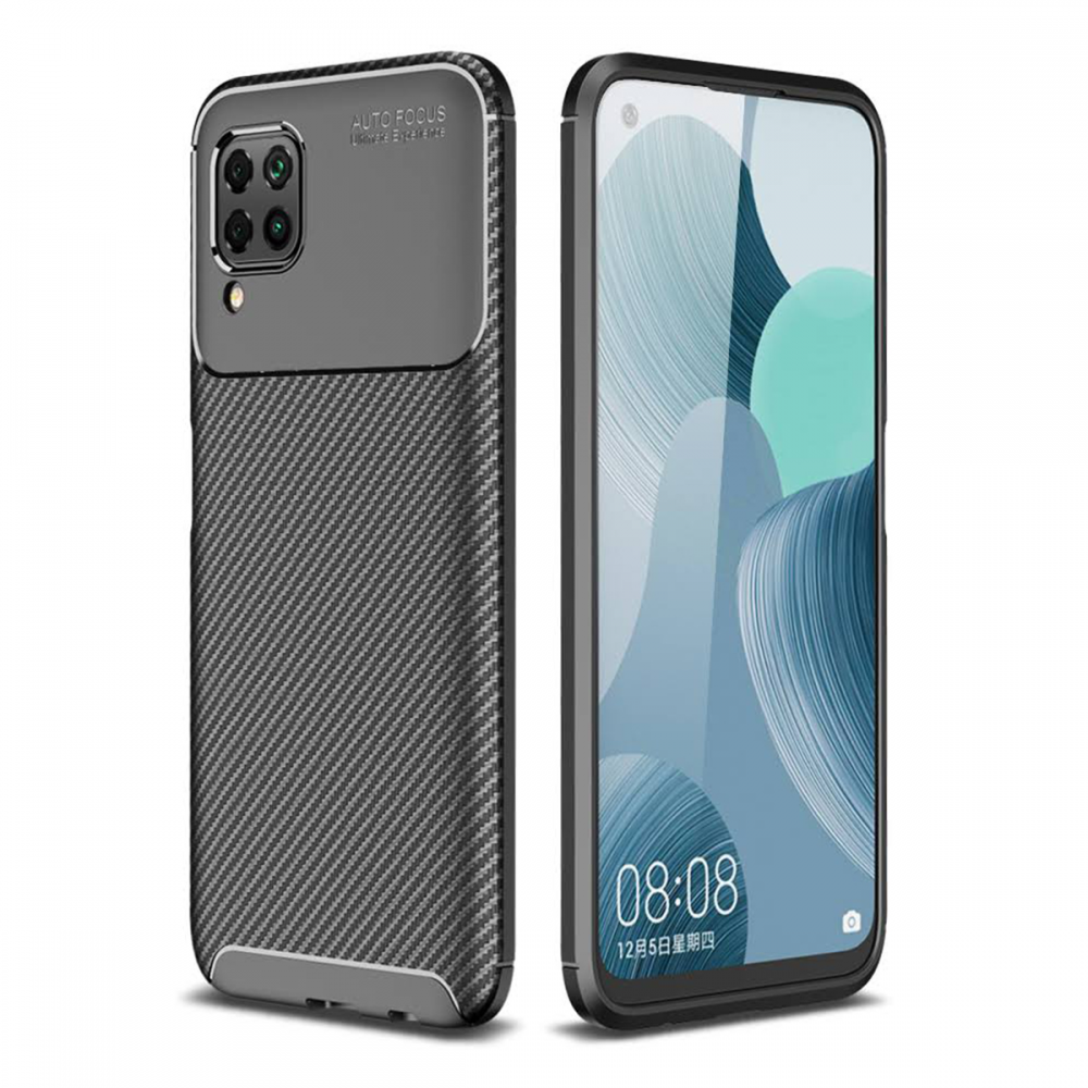 Newface Huawei P40 Lite Kılıf Auto Focus Karbon Kapak - Siyah