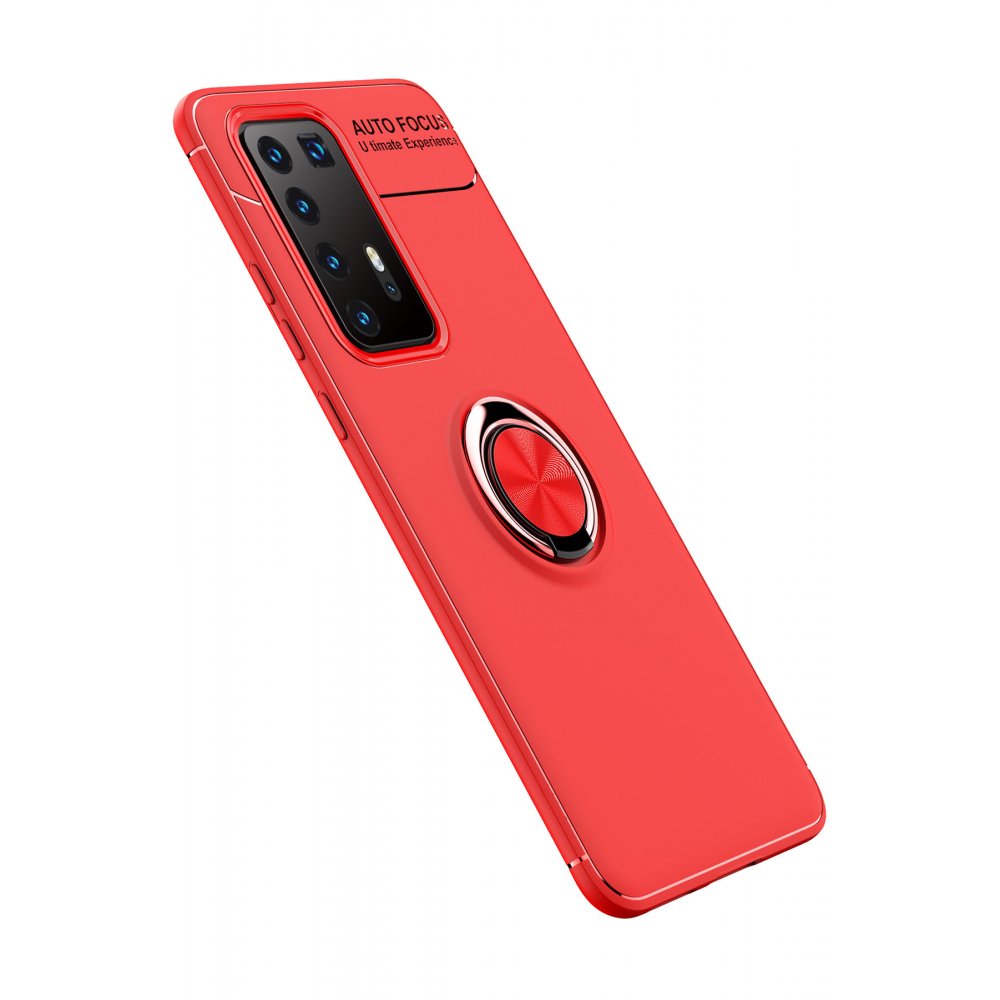 Newface Huawei P40 Pro Kılıf Range Yüzüklü Silikon - Kırmızı