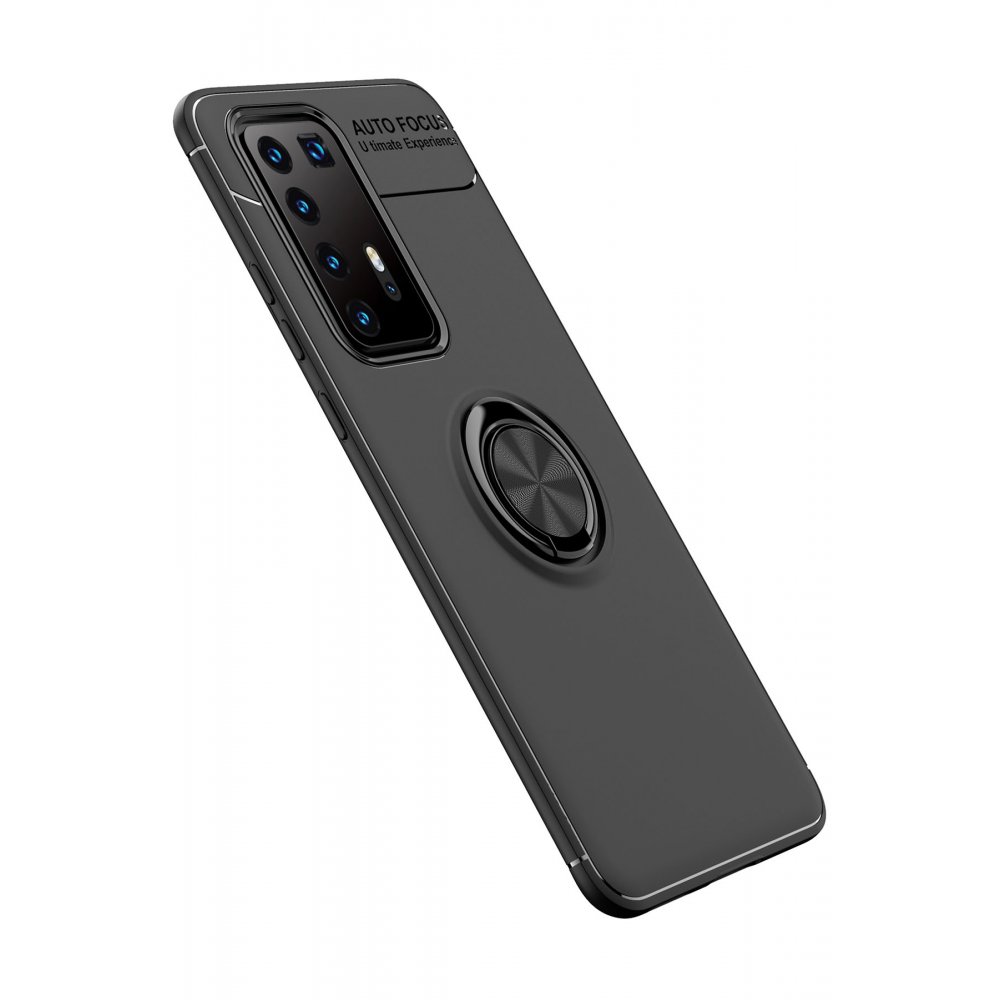 Newface Huawei P40 Pro Kılıf Range Yüzüklü Silikon - Siyah