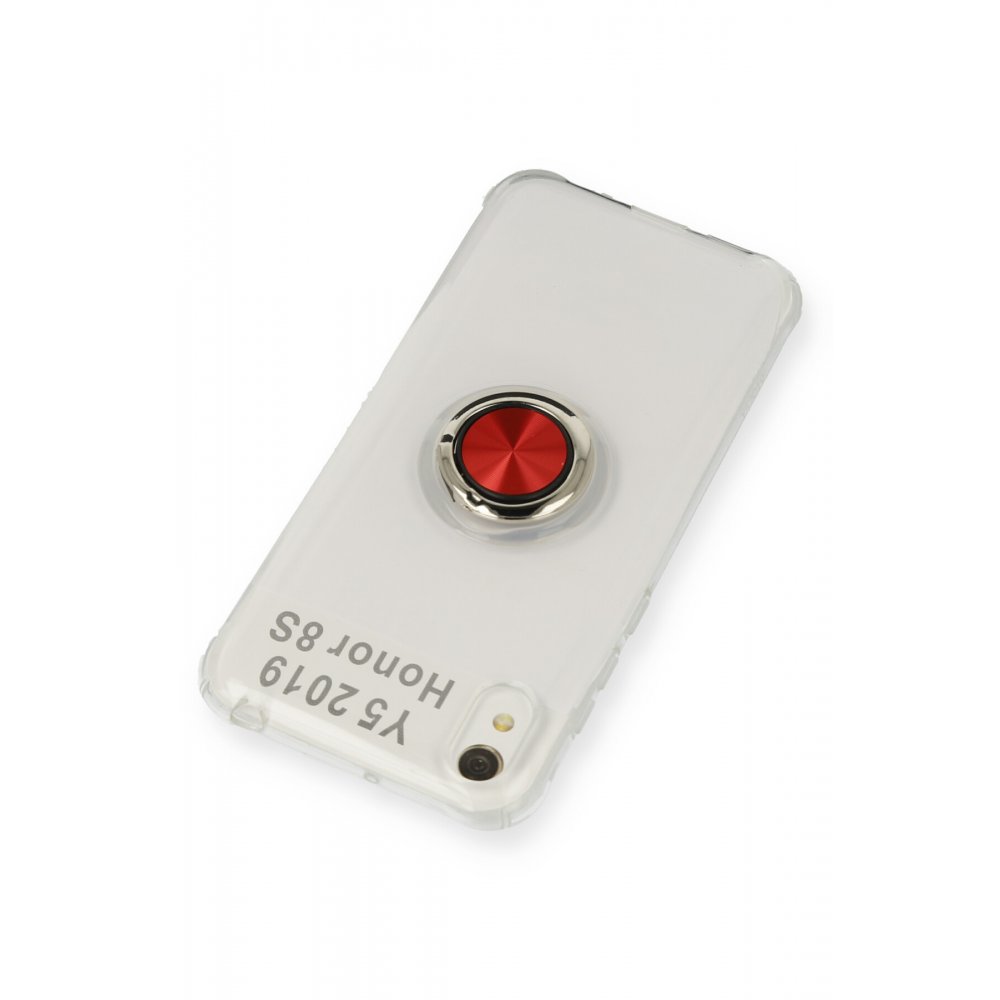 Newface Huawei Y5 2019 Kılıf Gros Yüzüklü Silikon - Kırmızı