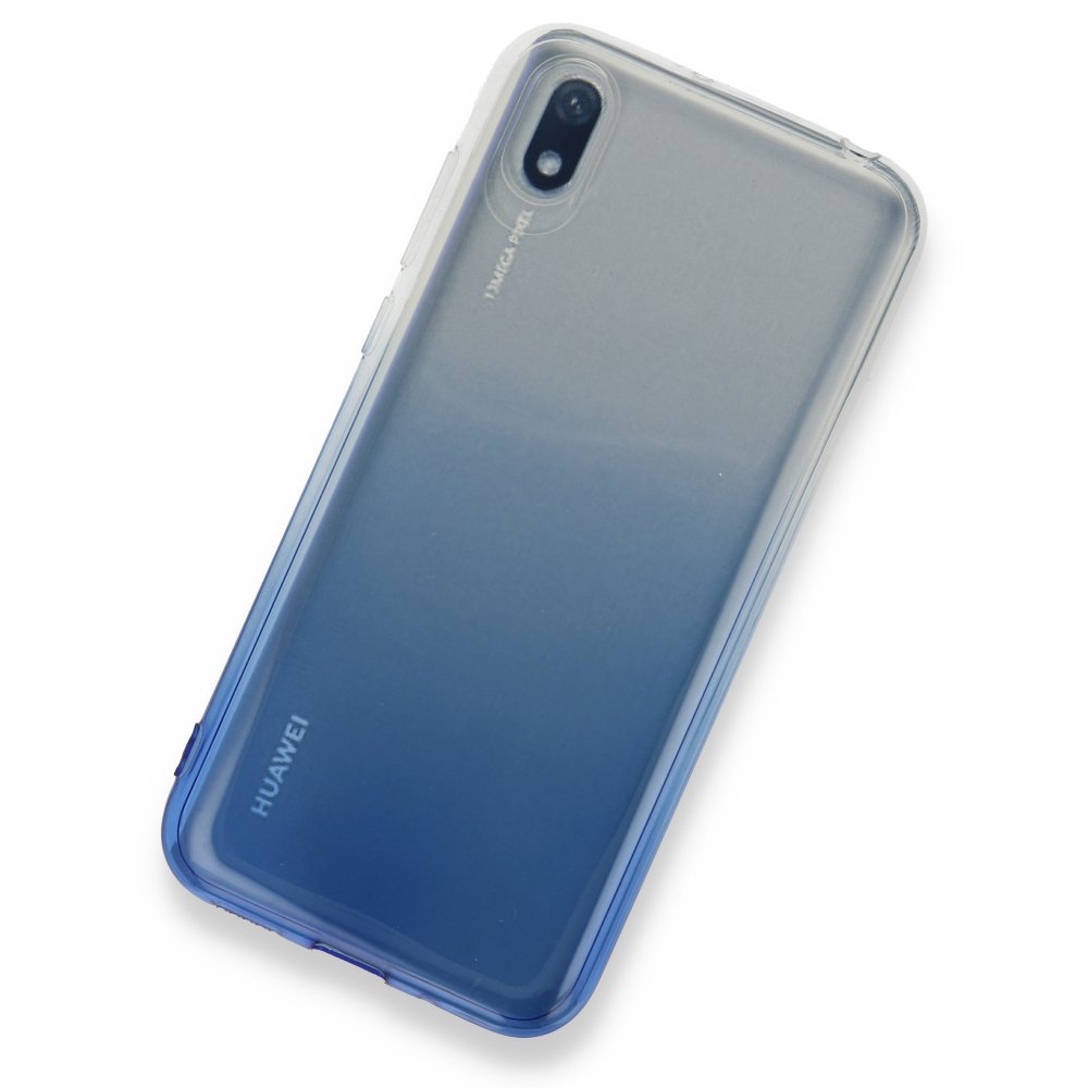 Newface Huawei Y5 2019 Kılıf Lüx Çift Renkli Silikon - Mavi