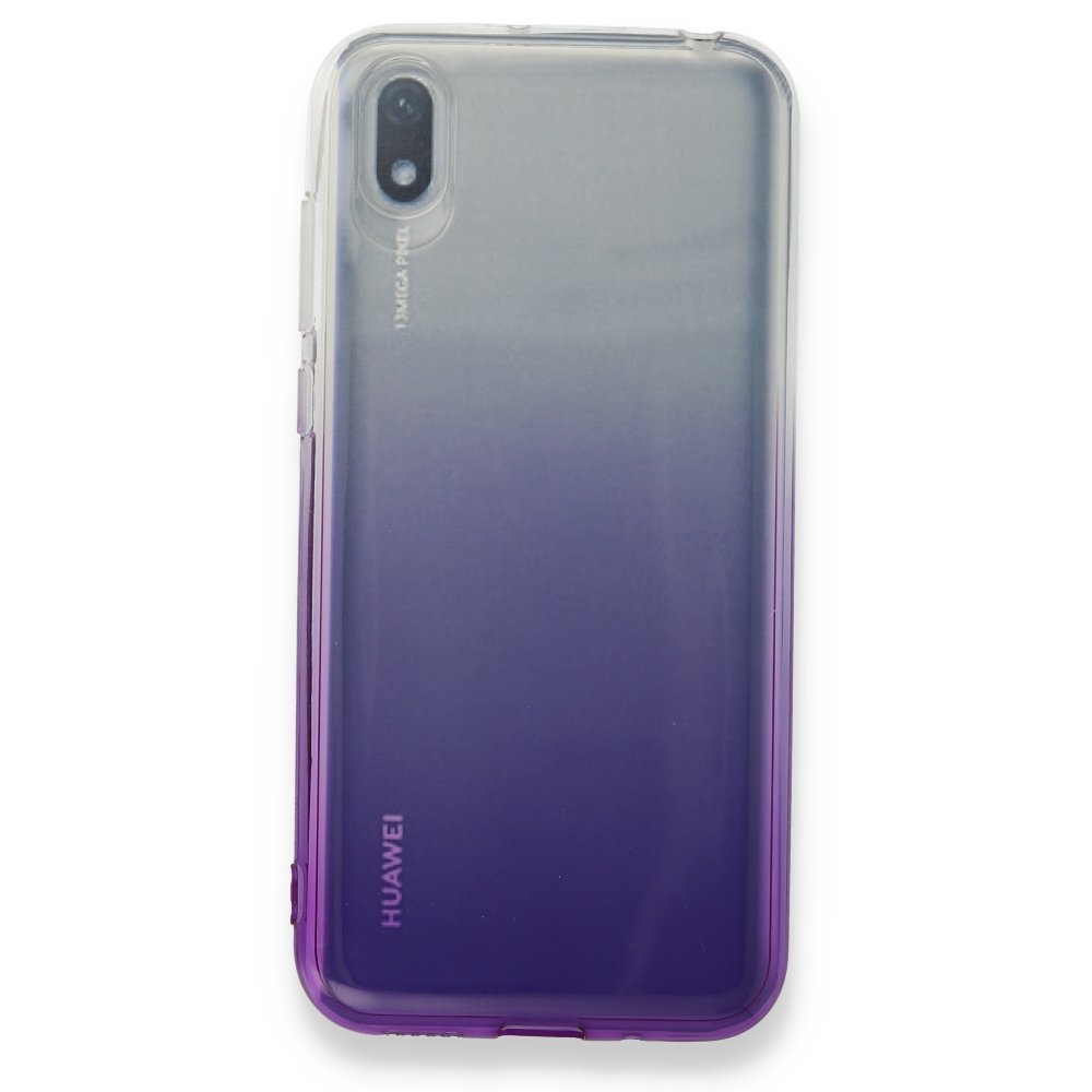 Newface Huawei Y5 2019 Kılıf Lüx Çift Renkli Silikon - Mor