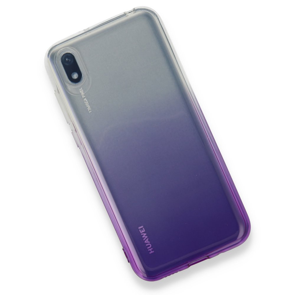 Newface Huawei Y5 2019 Kılıf Lüx Çift Renkli Silikon - Mor