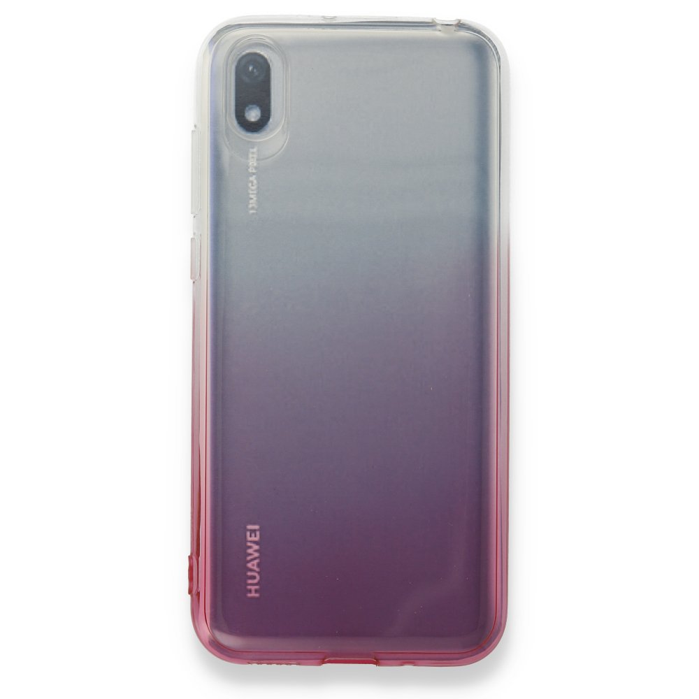 Newface Huawei Y5 2019 Kılıf Lüx Çift Renkli Silikon - Pembe