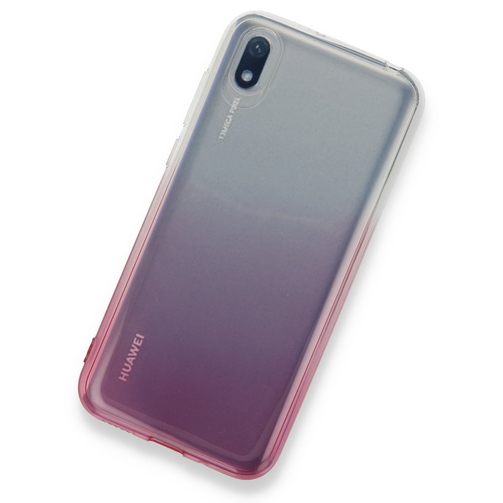 Newface Huawei Y5 2019 Kılıf Lüx Çift Renkli Silikon - Pembe