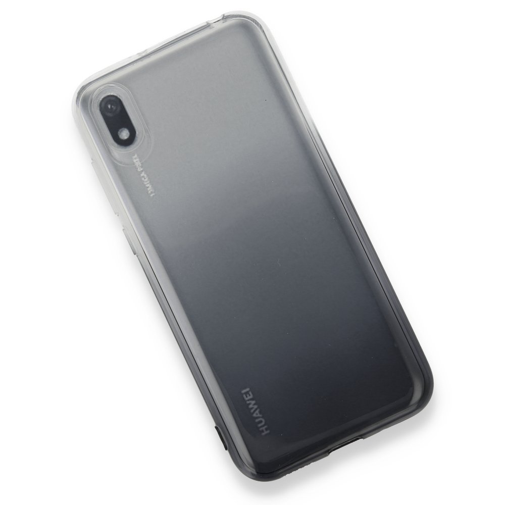 Newface Huawei Y5 2019 Kılıf Lüx Çift Renkli Silikon - Siyah