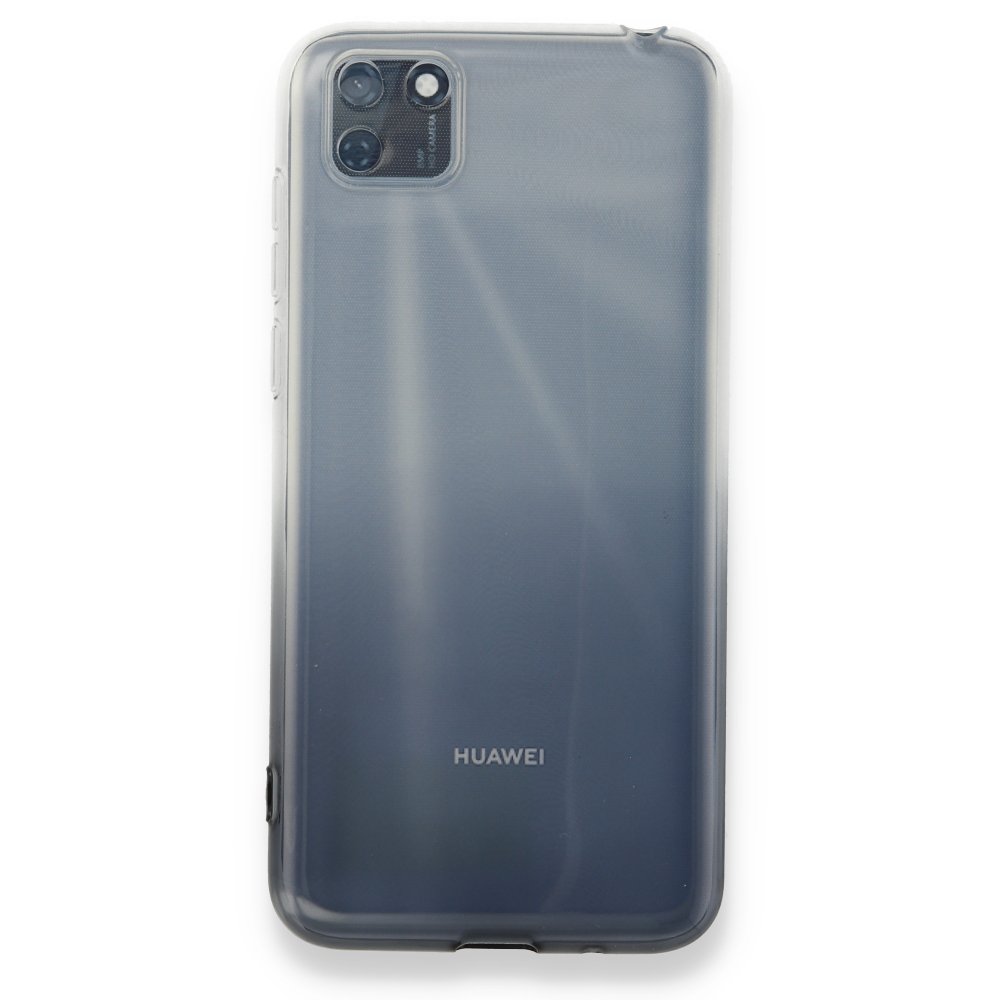 Newface Huawei Y5P Kılıf Lüx Çift Renkli Silikon - Siyah