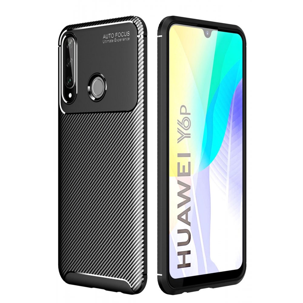 Newface Huawei Y6P Kılıf Focus Karbon Silikon - Siyah