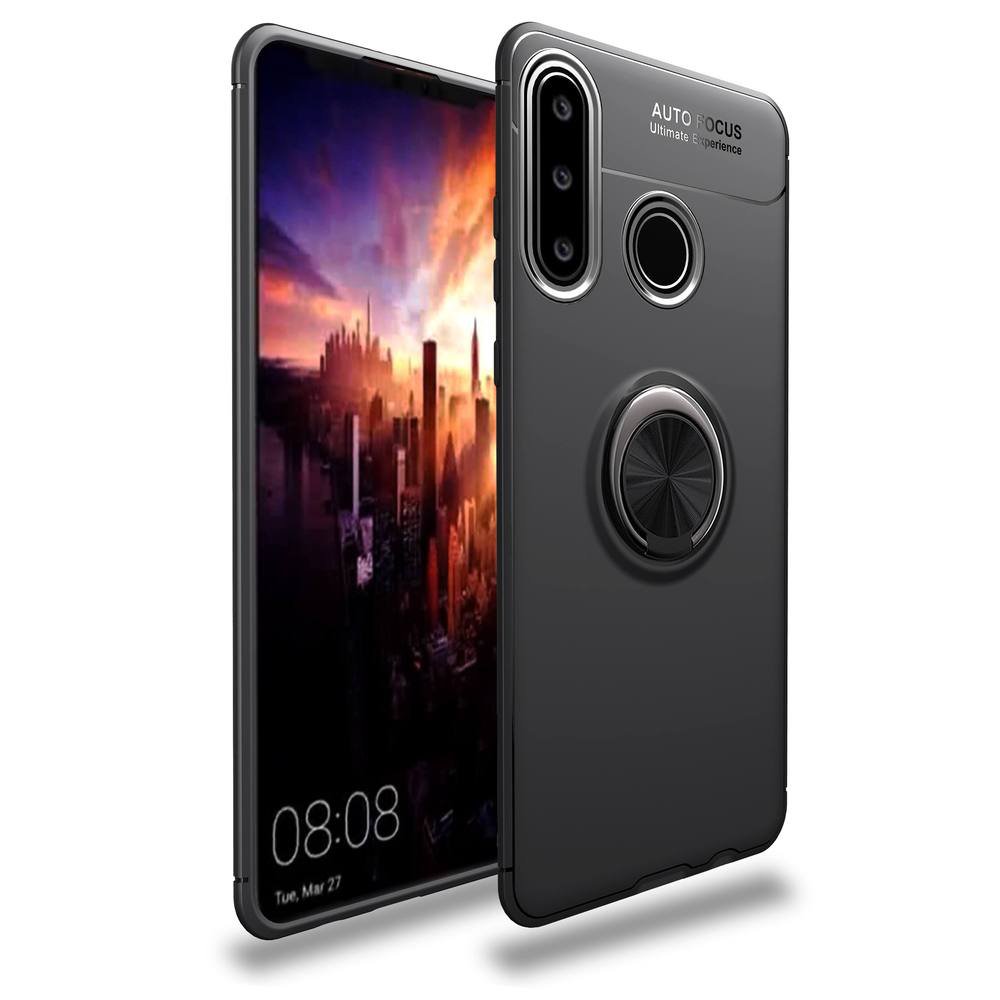 Newface Huawei Y6P Kılıf Range Yüzüklü Silikon - Siyah