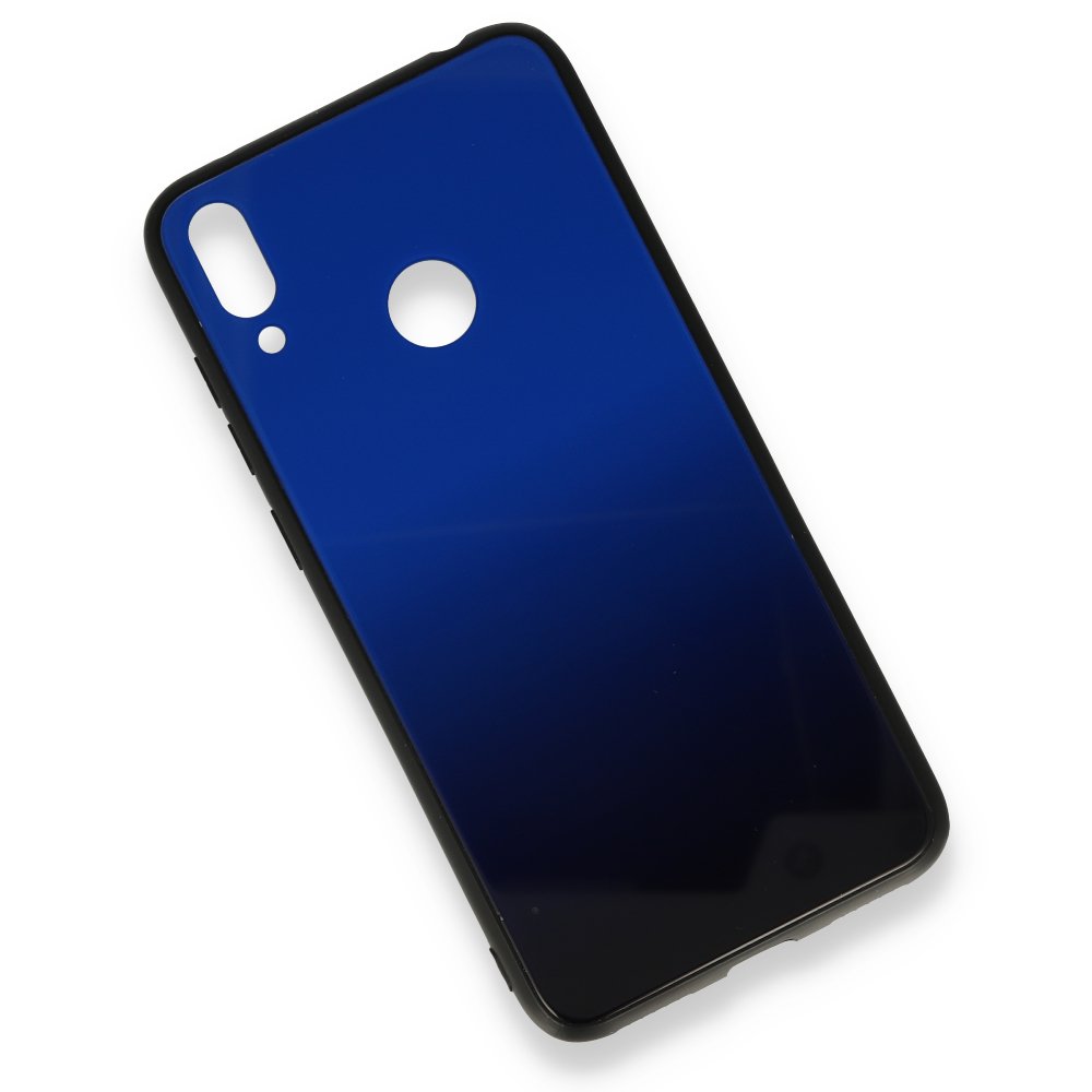 Newface Huawei Y7 2019 Kılıf Grady Silikon - Mavi-Siyah