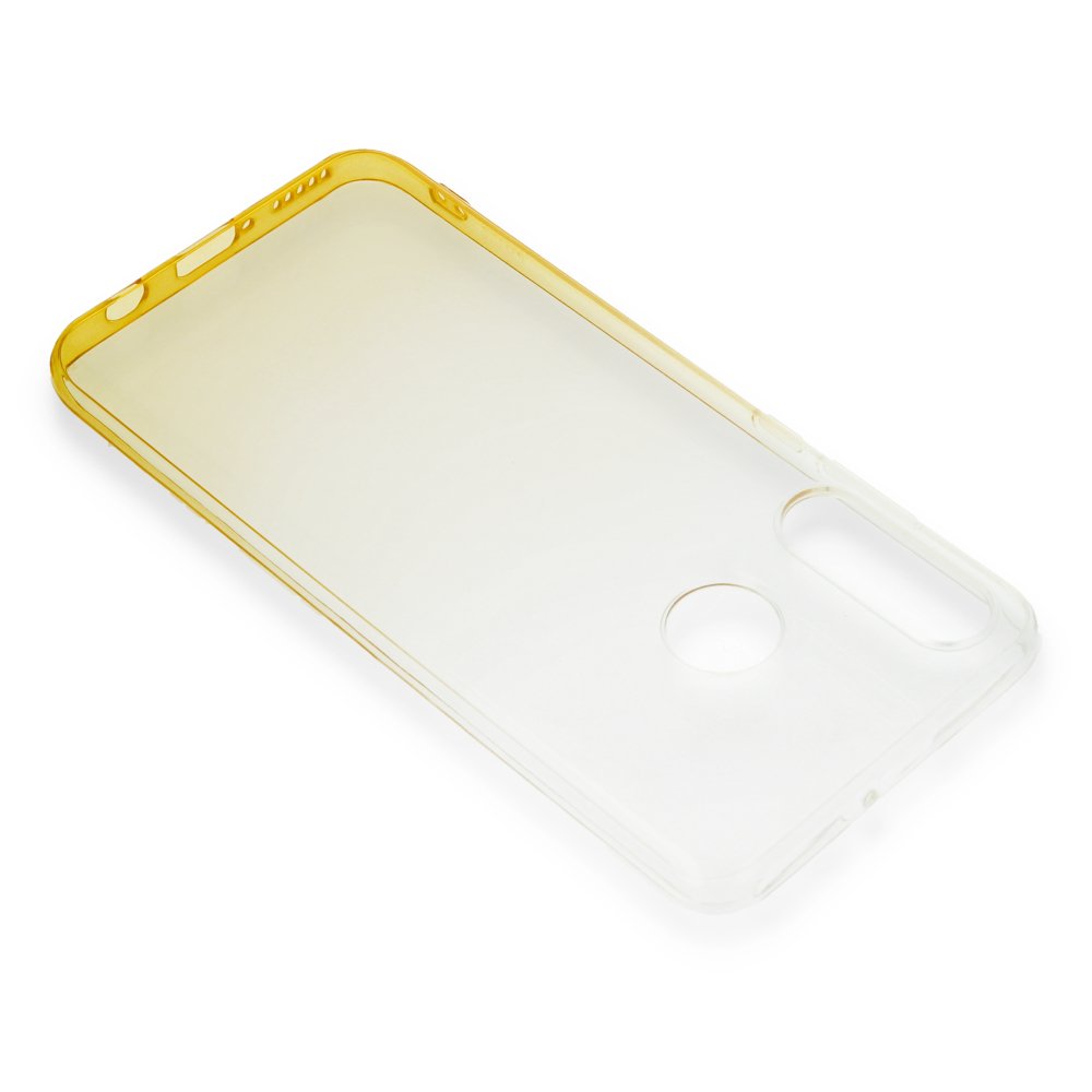 Newface Huawei Y7 2019 Kılıf Lüx Çift Renkli Silikon - Sarı