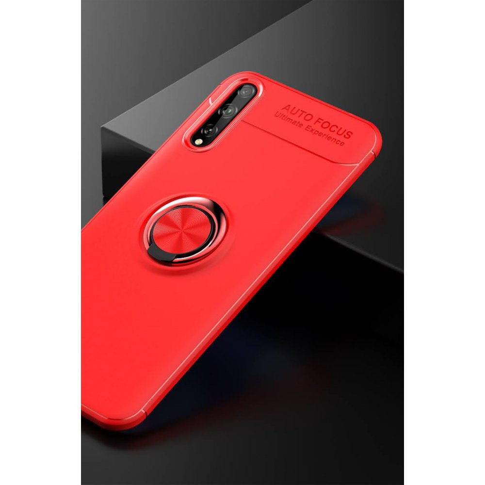 Newface Huawei Y8P Kılıf Range Yüzüklü Silikon - Kırmızı