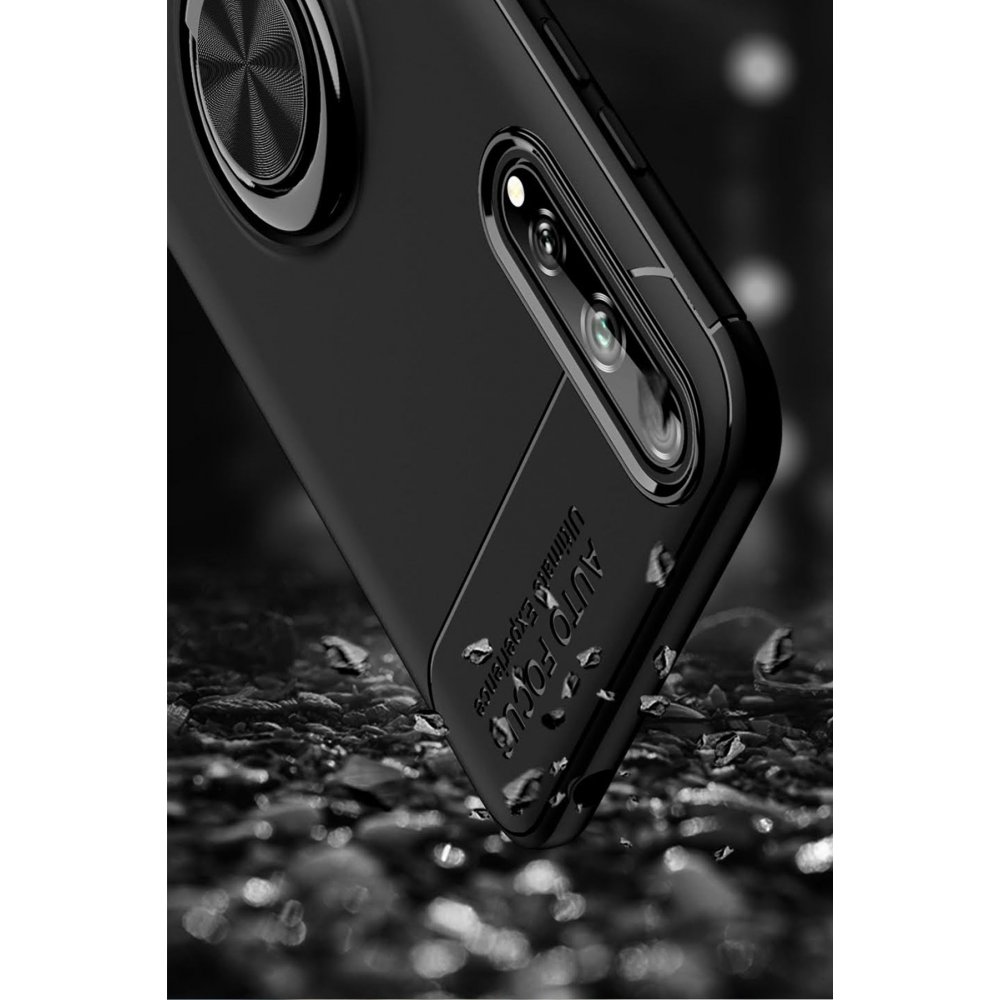 Newface Huawei Y8P Kılıf Range Yüzüklü Silikon - Siyah