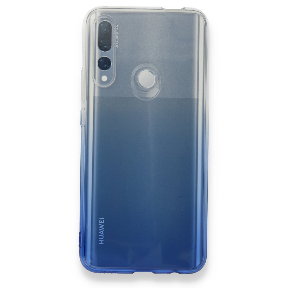 Newface Huawei Y9 Prime 2019 Kılıf Lüx Çift Renkli Silikon - Mavi
