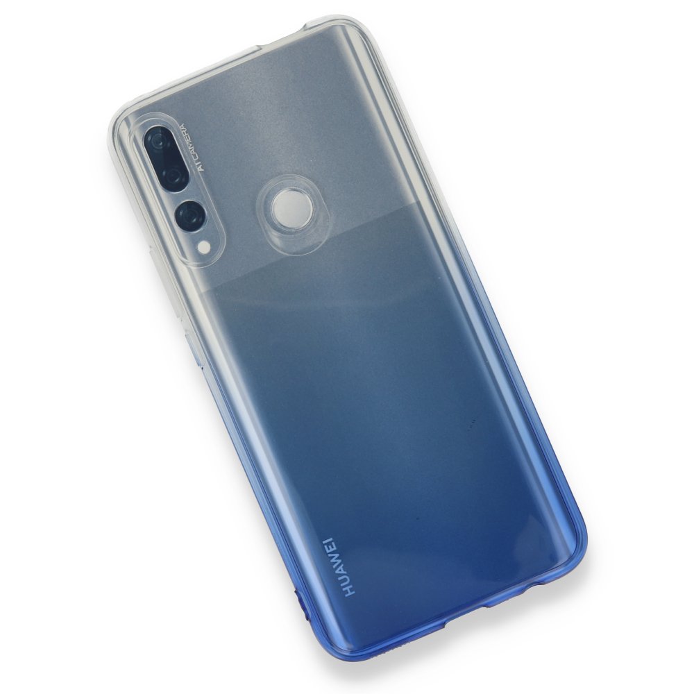 Newface Huawei Y9 Prime 2019 Kılıf Lüx Çift Renkli Silikon - Mavi