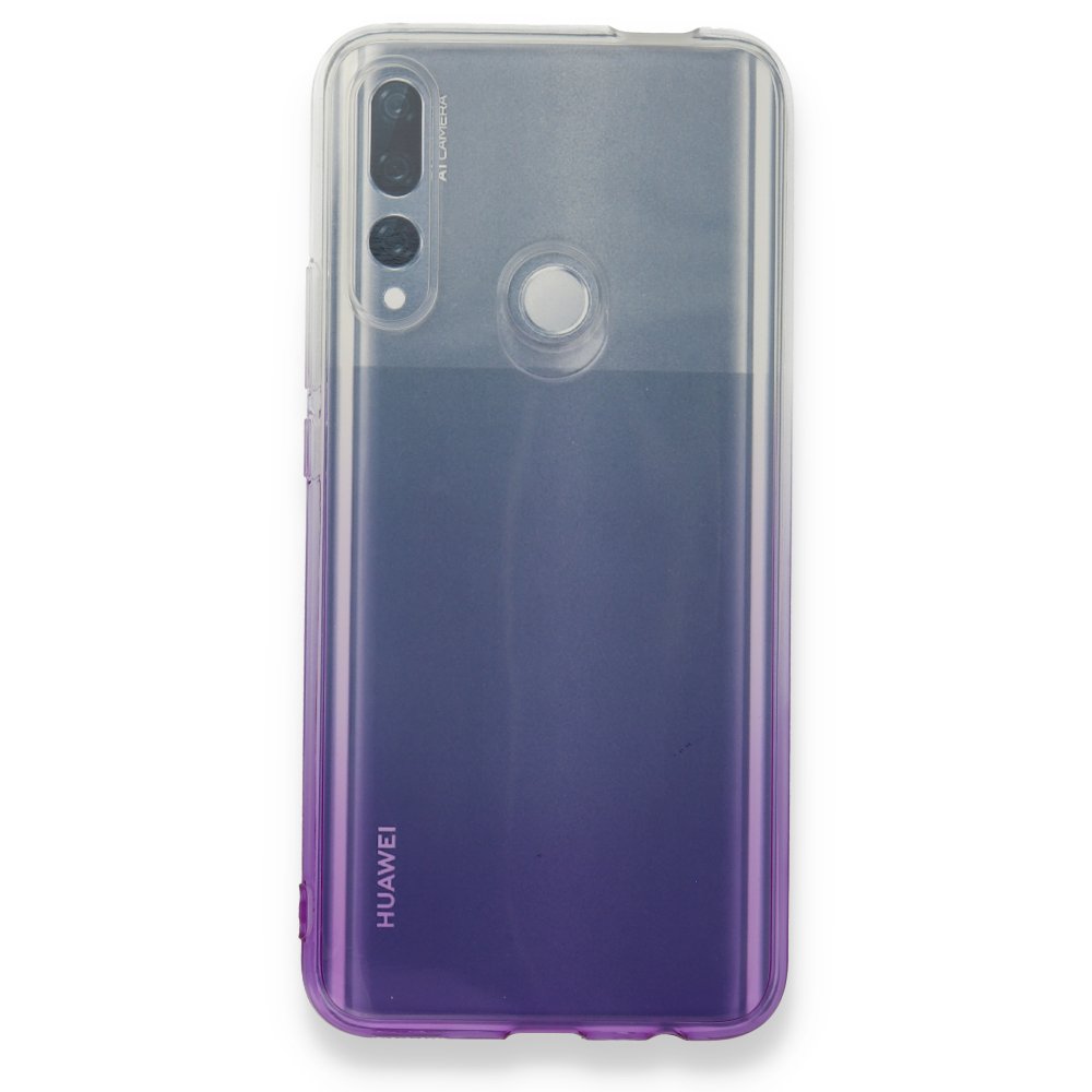 Newface Huawei Y9 Prime 2019 Kılıf Lüx Çift Renkli Silikon - Mor