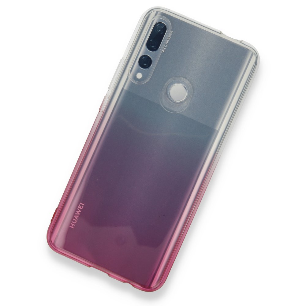 Newface Huawei Y9 Prime 2019 Kılıf Lüx Çift Renkli Silikon - Pembe