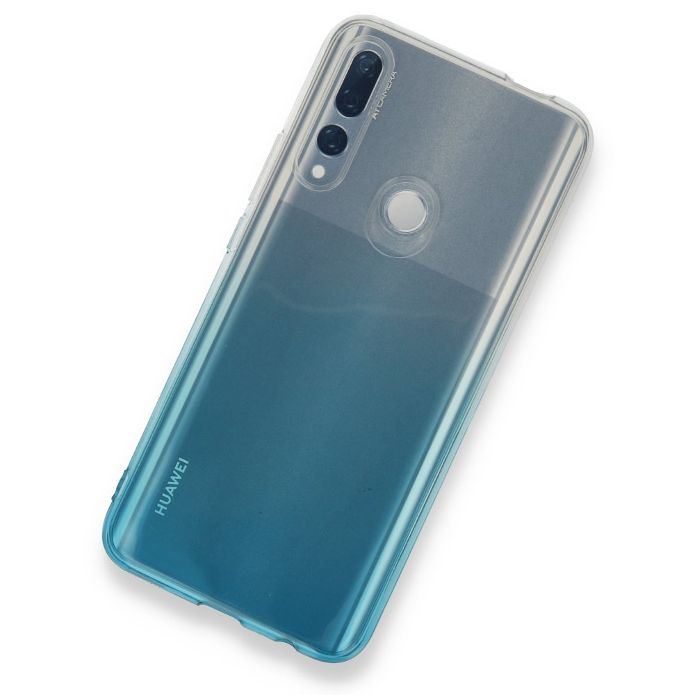 Newface Huawei Y9 Prime 2019 Kılıf Lüx Çift Renkli Silikon - Turkuaz