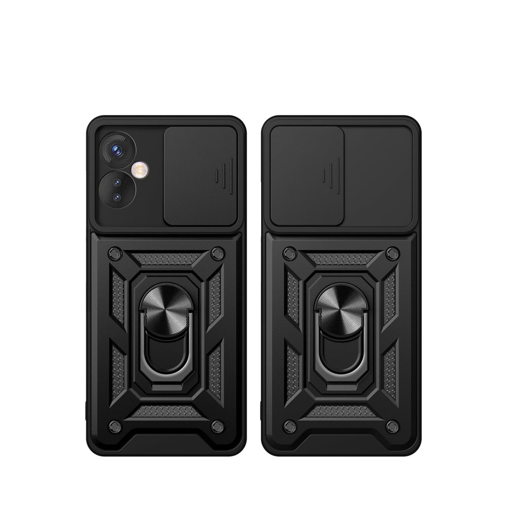 Newface İnfinix Hot 30 4G Kılıf Pars Lens Yüzüklü Silikon - Yeşil