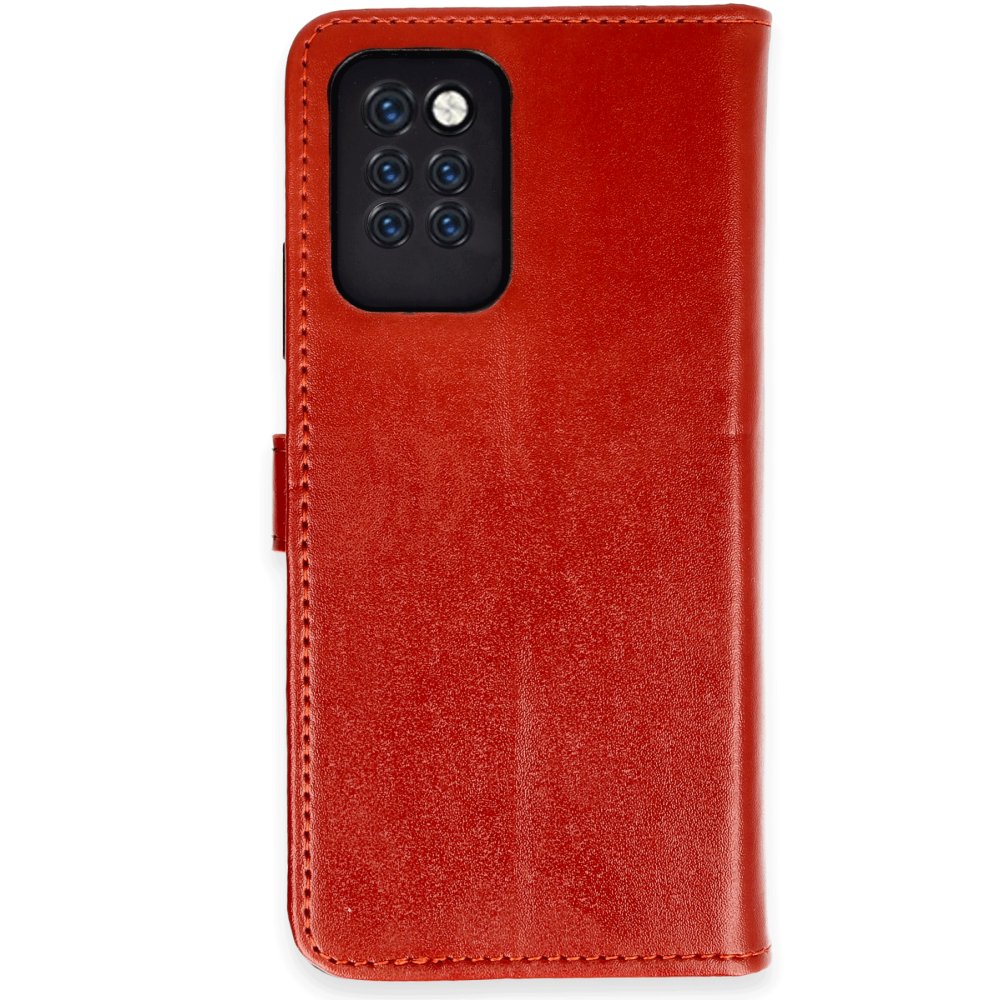 Newface İnfinix Note 10 Pro Kılıf Trend S Plus Kapaklı Kılıf - Kırmızı
