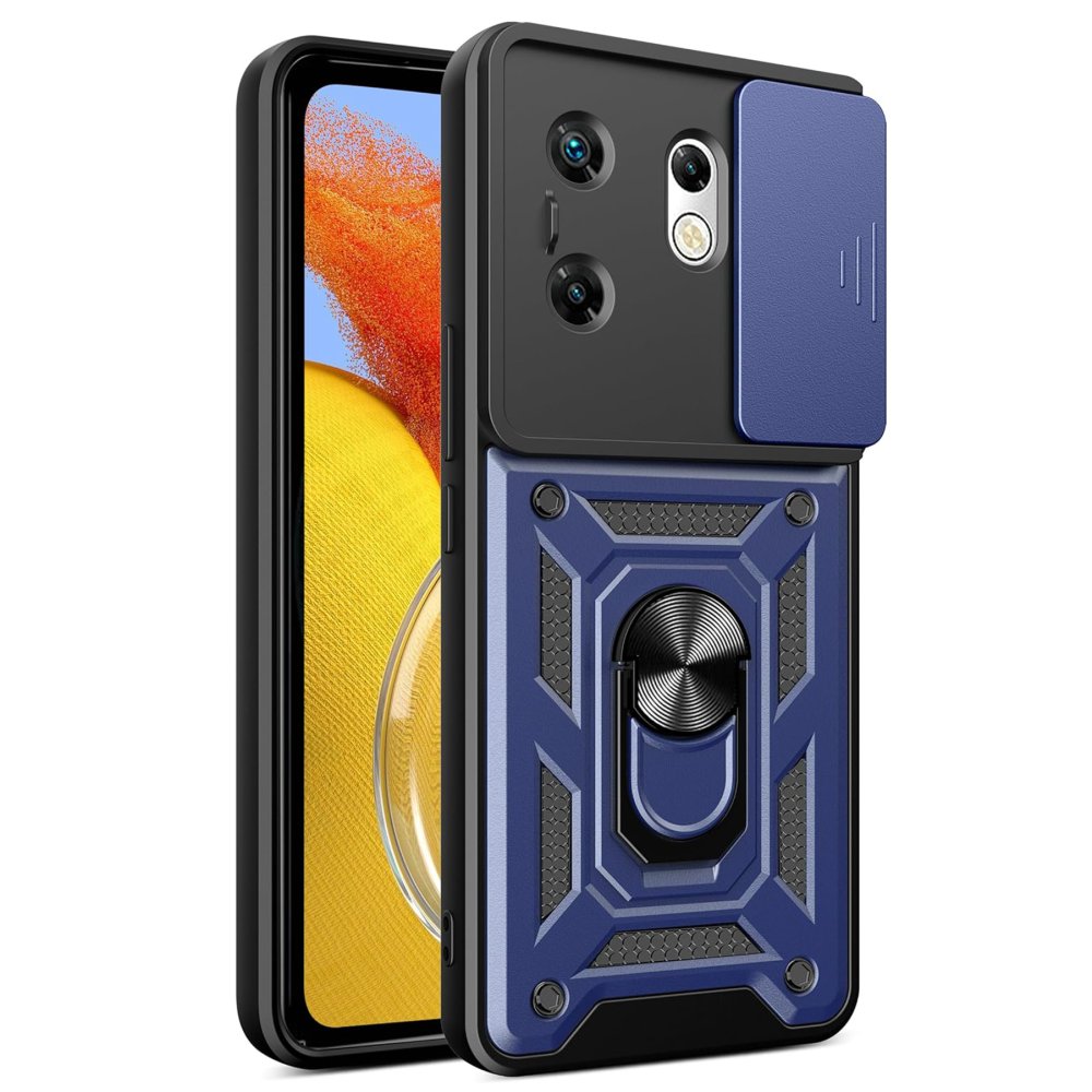 Newface İnfinix Zero 30 4G Kılıf Pars Lens Yüzüklü Silikon - Lacivert