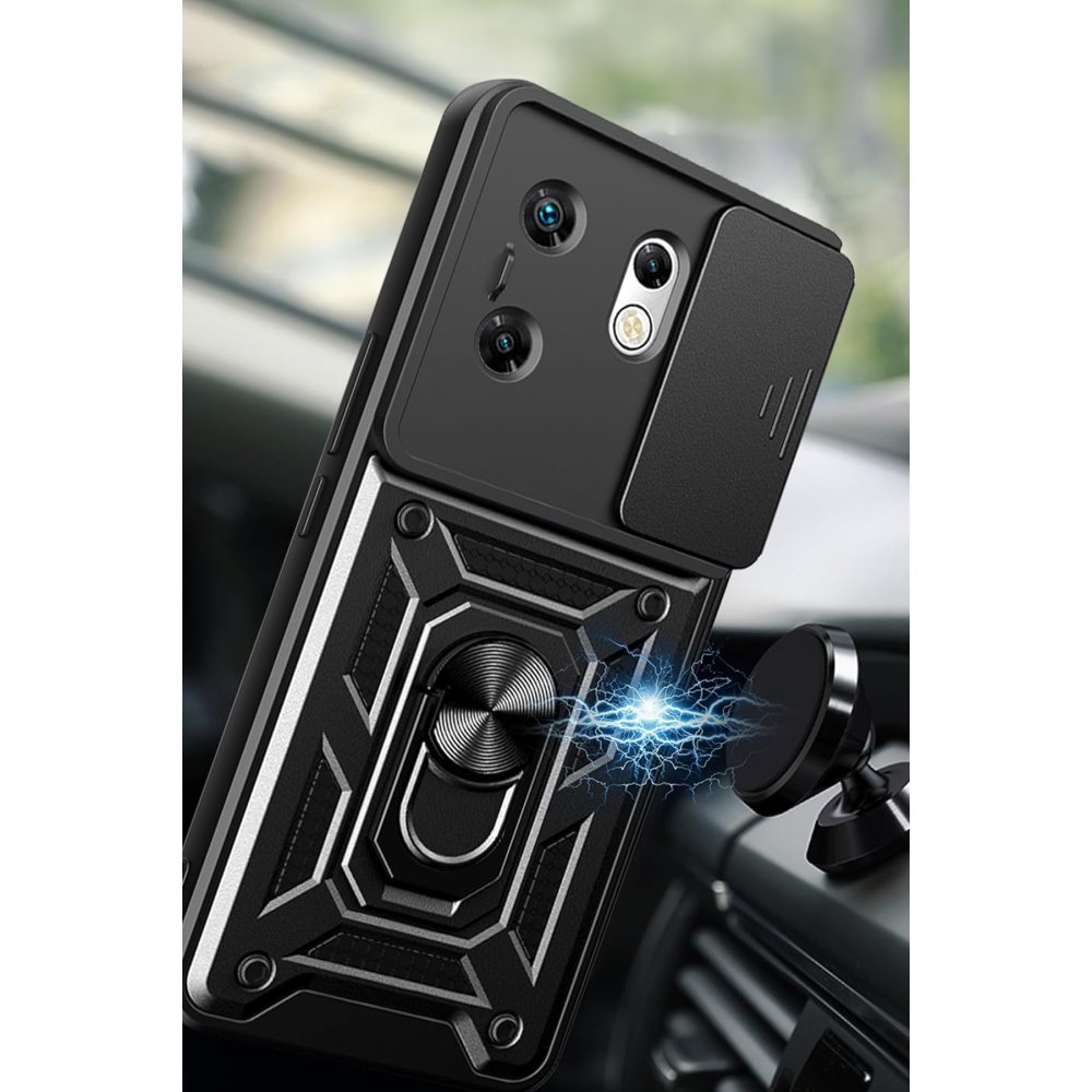 Newface İnfinix Zero 30 4G Kılıf Pars Lens Yüzüklü Silikon - Lacivert