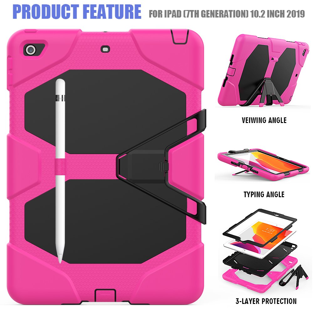 Newface iPad Air 3 10.5 Kılıf Griffin Tablet Kapak - Pembe