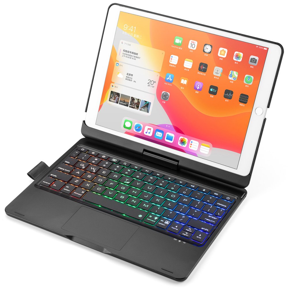 Newface iPad 10.2 (7.nesil) Kılıf Magic Dönen Klavyeli Tablet Kılıf - Siyah