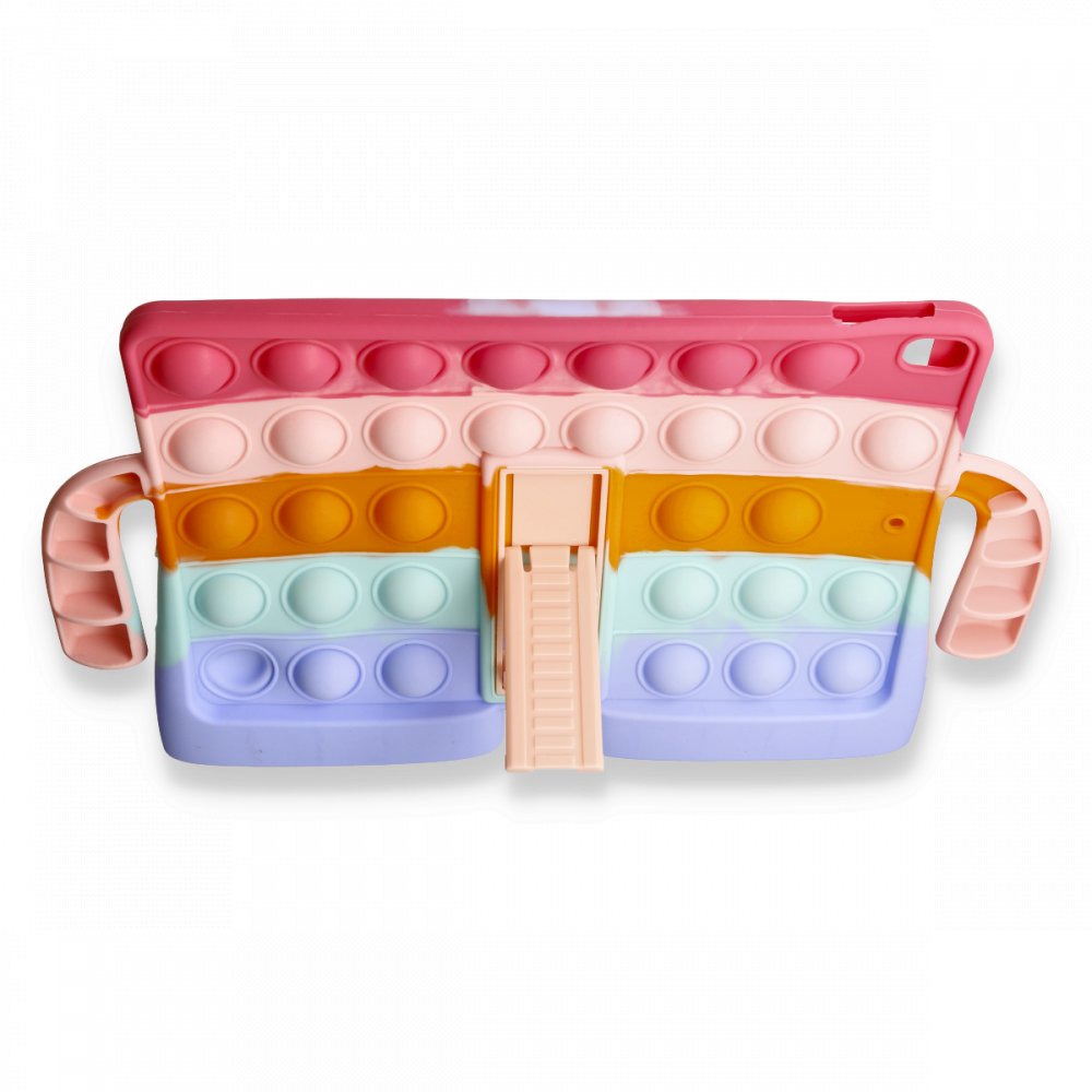 Newface iPad 10.2 (7.nesil) Kılıf Tablet Popit Standlı Silikon - Lila - Turkuaz