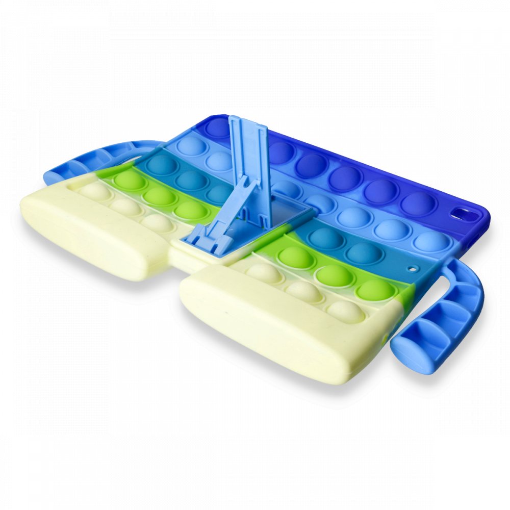 Newface iPad 10.2 (7.nesil) Kılıf Tablet Popit Standlı Silikon - Sarı - Yeşil