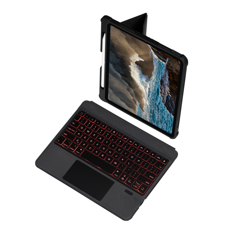 Newface iPad 10.2 (8.nesil) Kılıf İnter Ledli Klavyeli Tablet Kılıfı - Siyah