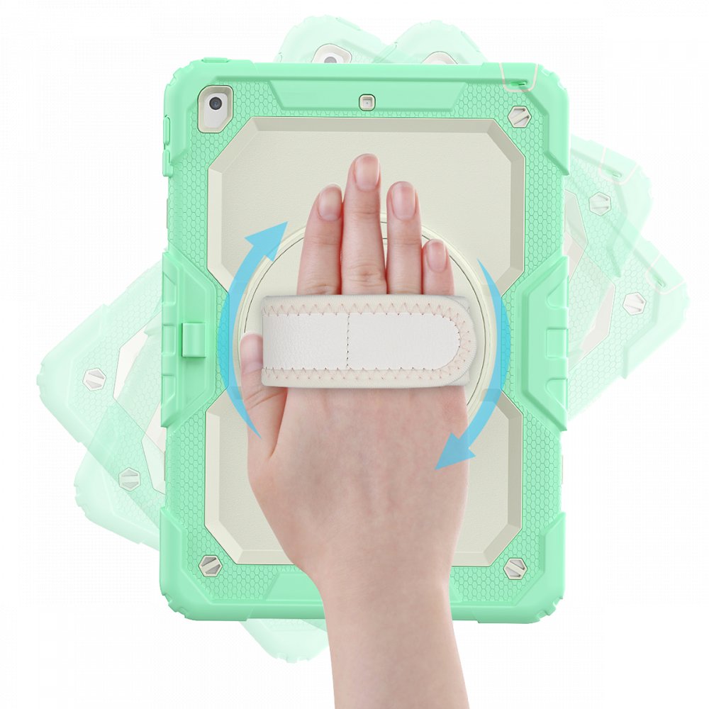 Newface iPad 10.2 (8.nesil) Kılıf Strap New Tablet Kapak - Yeşil