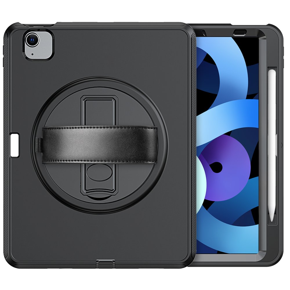 Newface iPad 2022 10.9 (10.nesil) Kılıf Hand Strap Tablet Kılıfı - Siyah