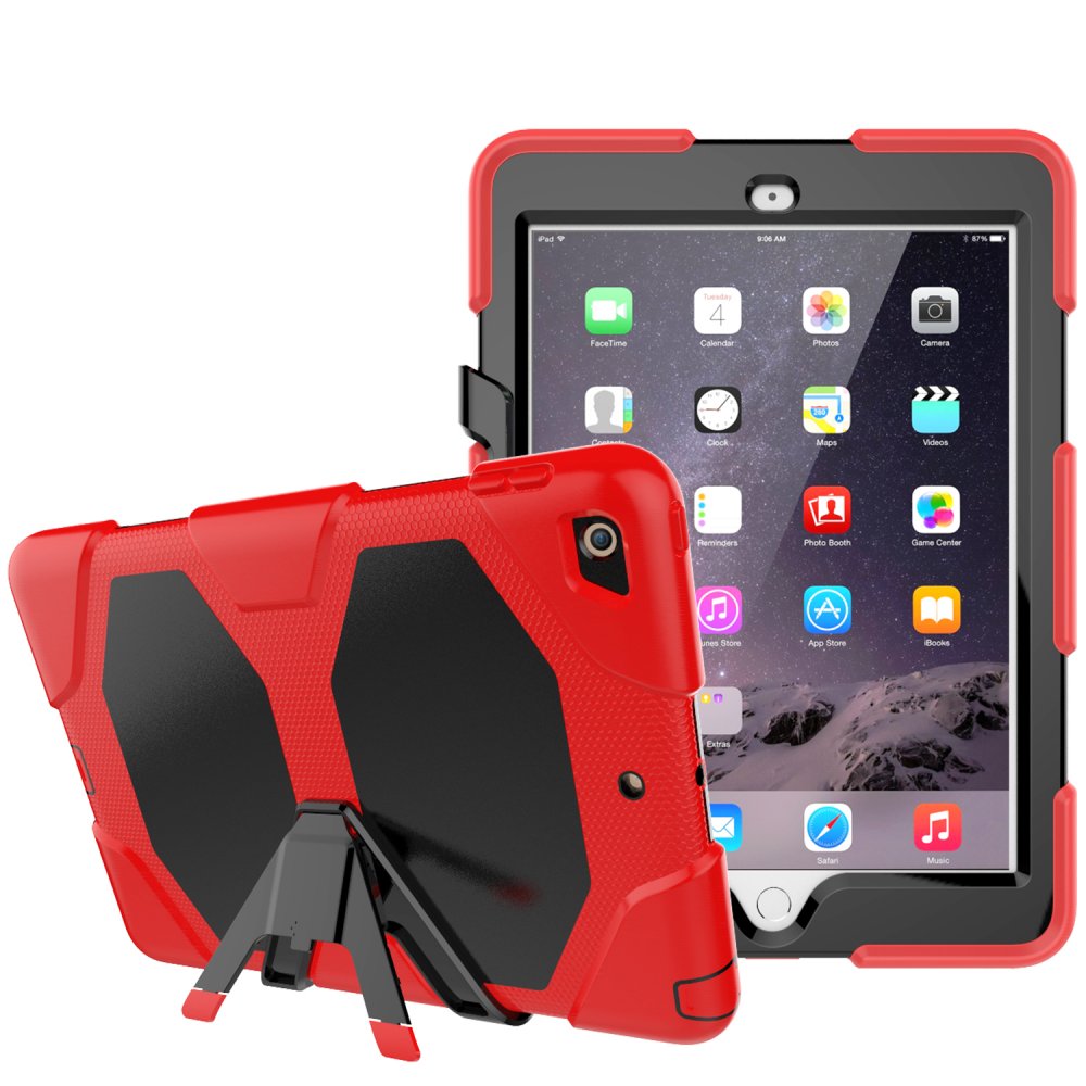 Newface iPad 5 Air 9.7 Kılıf Griffin Tablet Kapak - Kırmızı