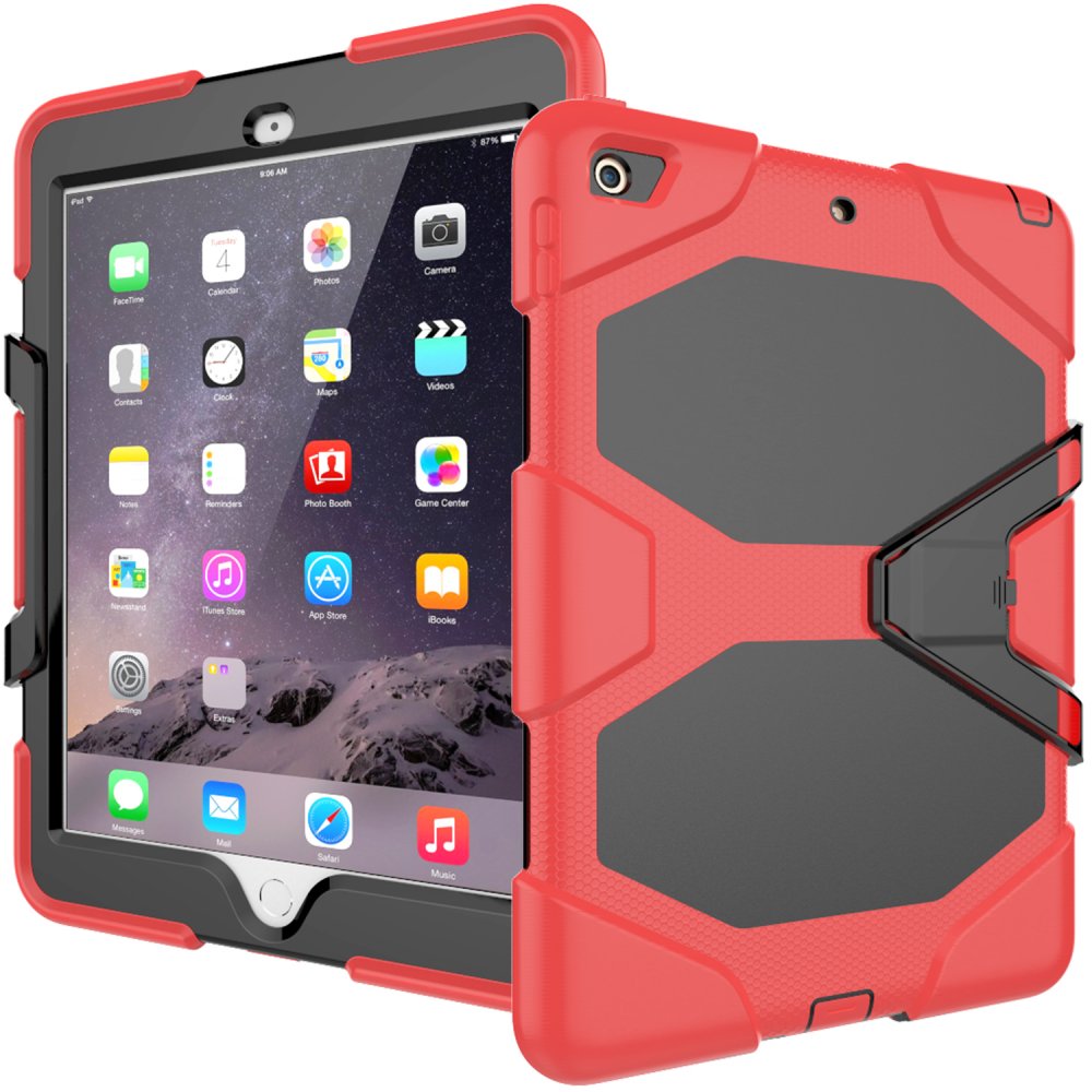 Newface iPad 5 Air 9.7 Kılıf Griffin Tablet Kapak - Kırmızı