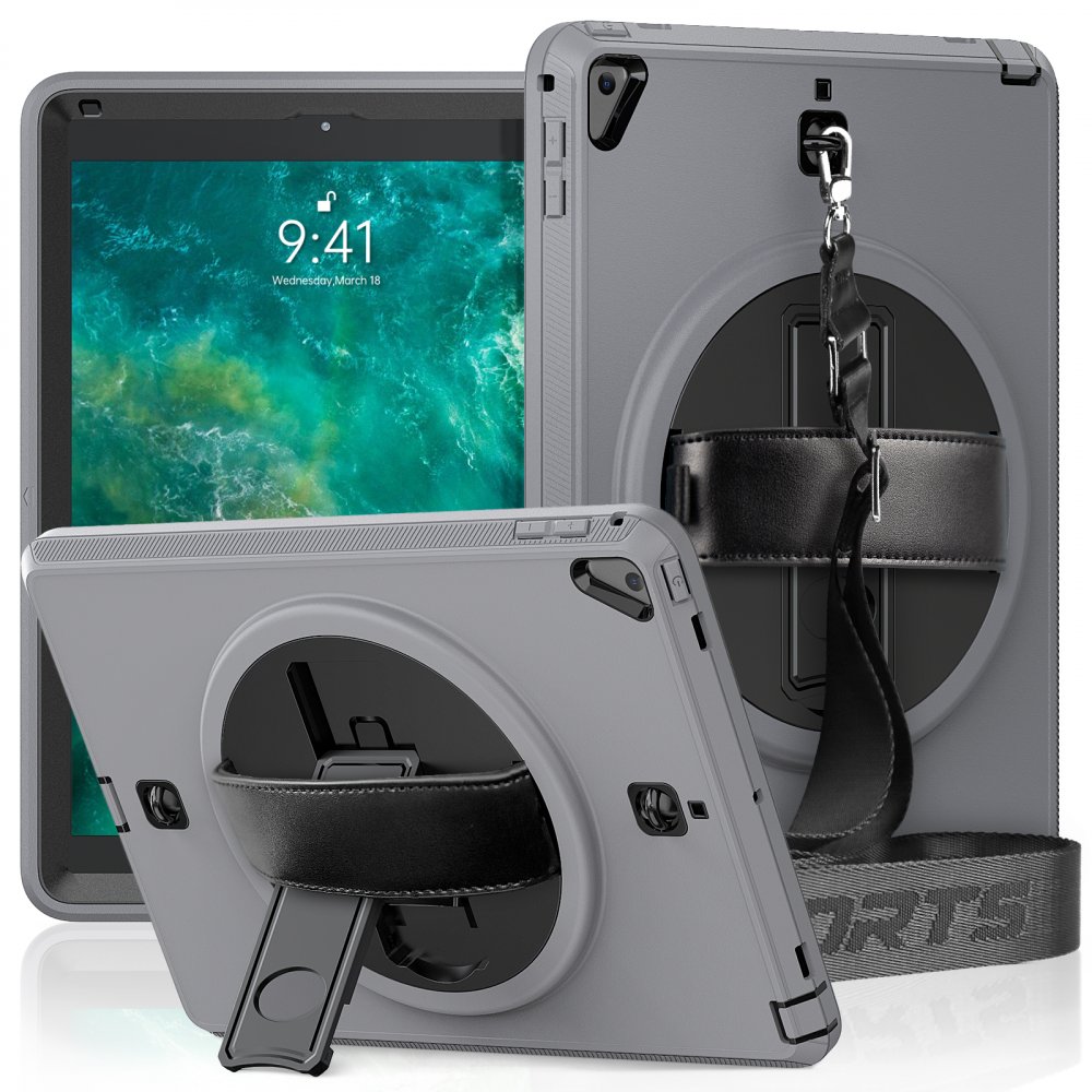 Newface iPad Air 2 9.7 Kılıf Strap-C Otterbox Tablet Kapak - Gri