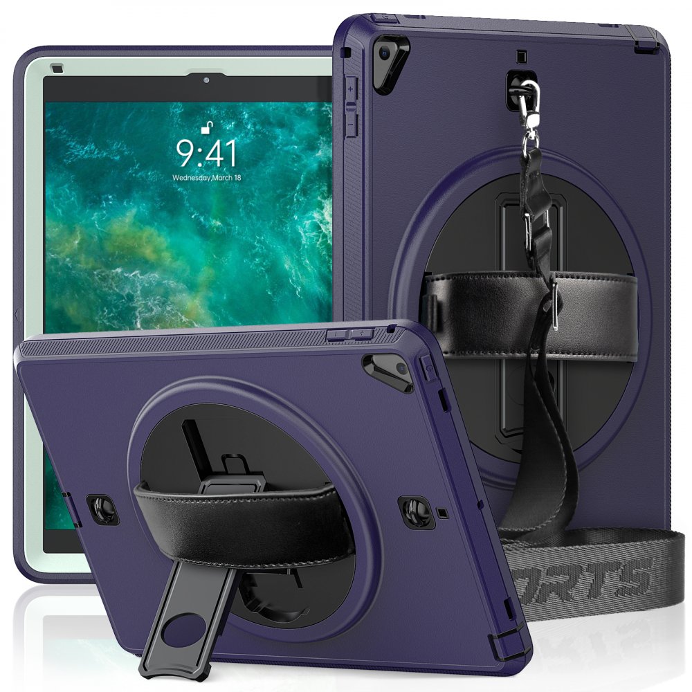 Newface iPad 5 Air 9.7 Kılıf Strap-C Otterbox Tablet Kapak - Lacivert