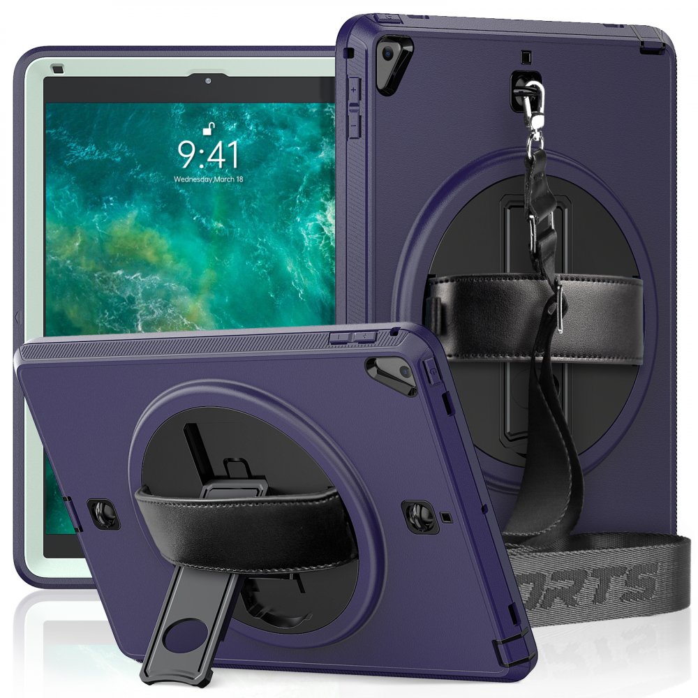 Newface iPad 9.7 (2017) Kılıf Strap-C Otterbox Tablet Kapak - Lacivert