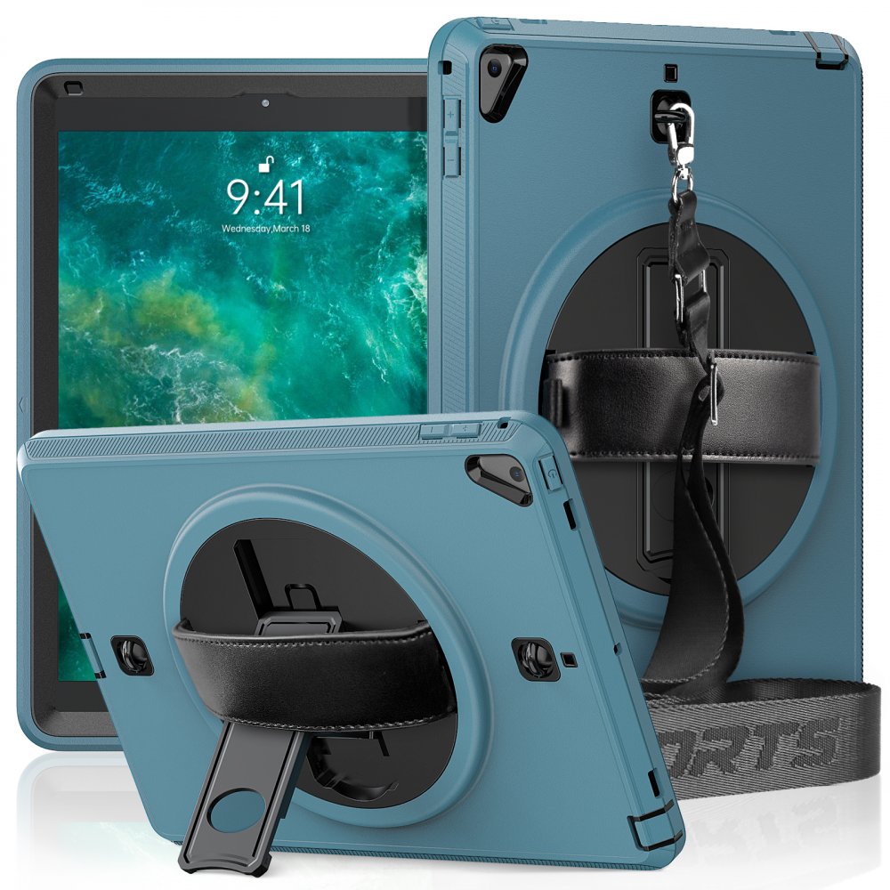 Newface iPad 9.7 (2017) Kılıf Strap-C Otterbox Tablet Kapak - Mavi