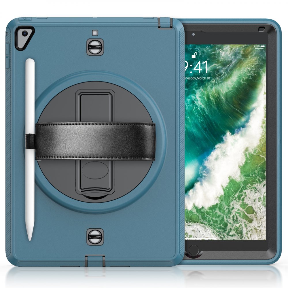 Newface iPad 5 Air 9.7 Kılıf Strap-C Otterbox Tablet Kapak - Mavi