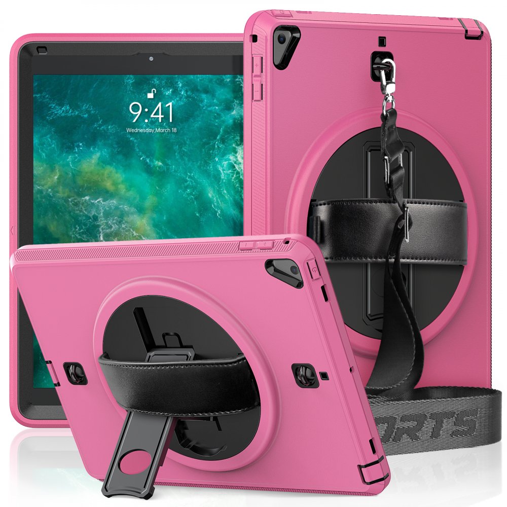 Newface iPad 9.7 (2018) Kılıf Strap-C Otterbox Tablet Kapak - Pembe