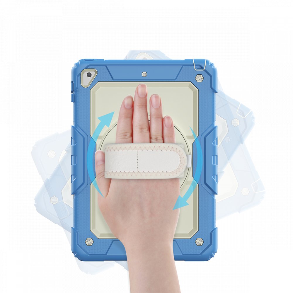 Newface iPad 5 Air 9.7 Kılıf Strap New Tablet Kapak - Mavi