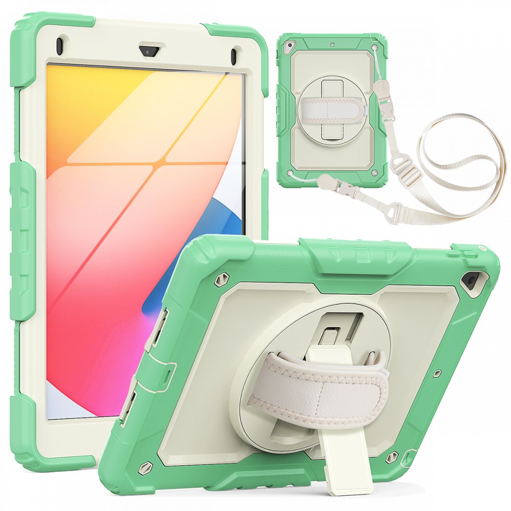 Newface iPad 9.7 (2018) Kılıf Strap New Tablet Kapak - Yeşil