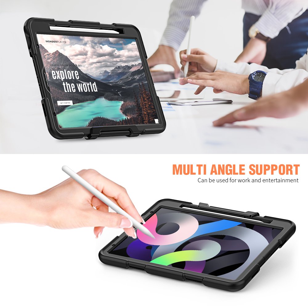 Newface iPad Air 4 10.9 Kılıf Griffin Tablet Kapak - Siyah