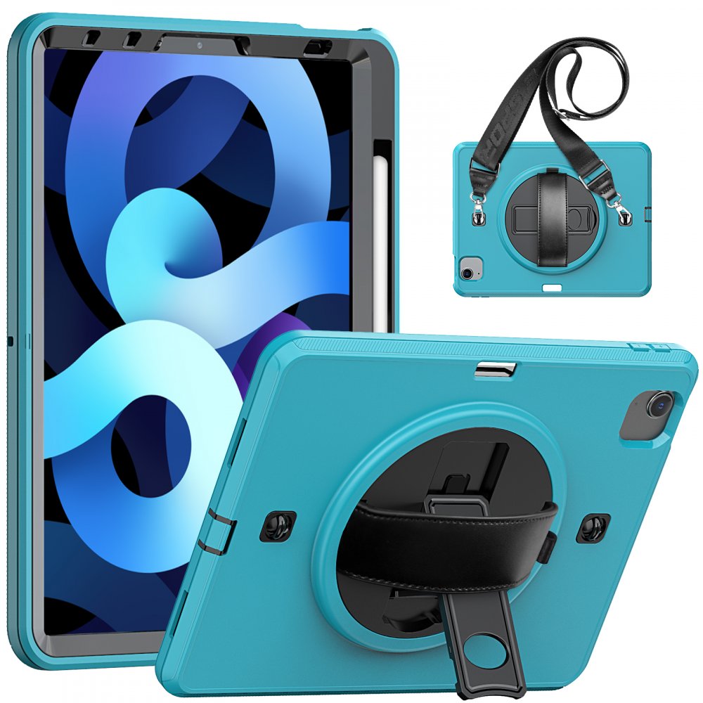 Newface iPad Air 4 10.9 Kılıf Strap-C Otterbox Tablet Kapak - Mavi