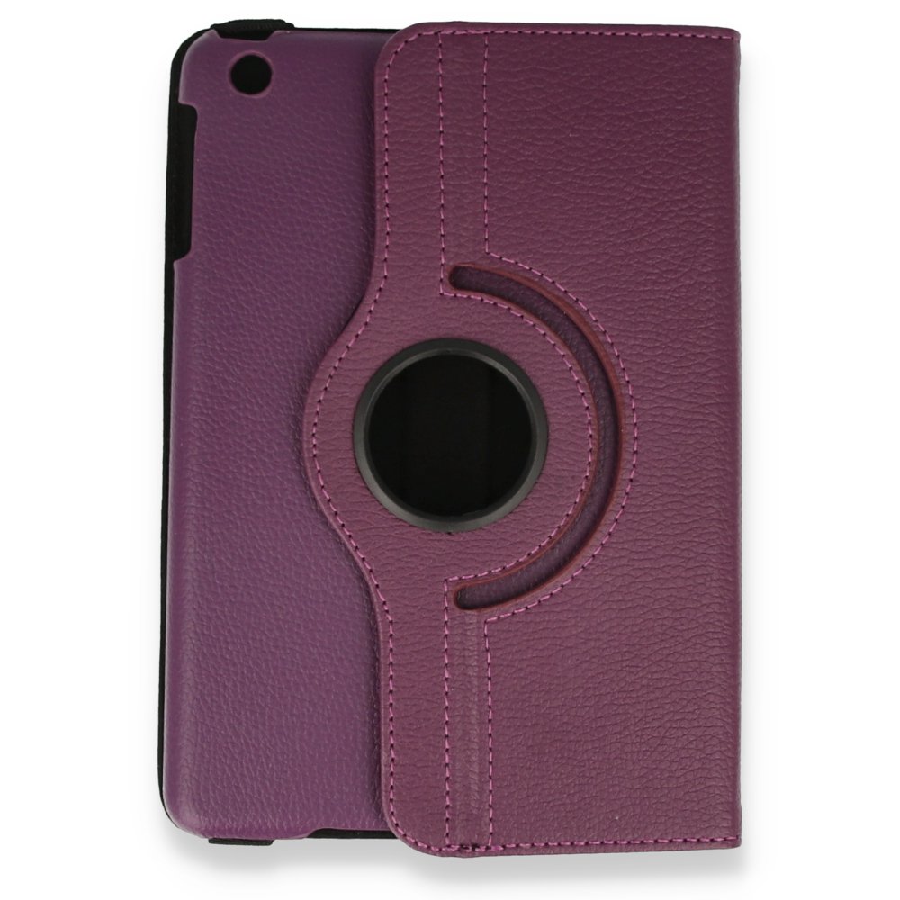 Newface iPad Mini 3 Kılıf 360 Tablet Deri Kılıf - Mürdüm