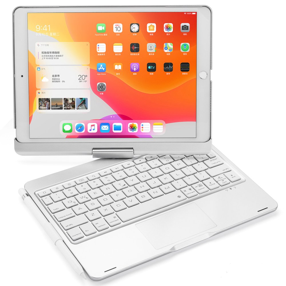 Newface iPad Pro 10.5 Kılıf Magic Dönen Klavyeli Tablet Kılıf - Gümüş