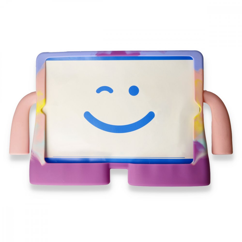 Newface iPad Pro 10.5 Kılıf Tablet Popit Standlı Silikon - Mor - Turkuaz