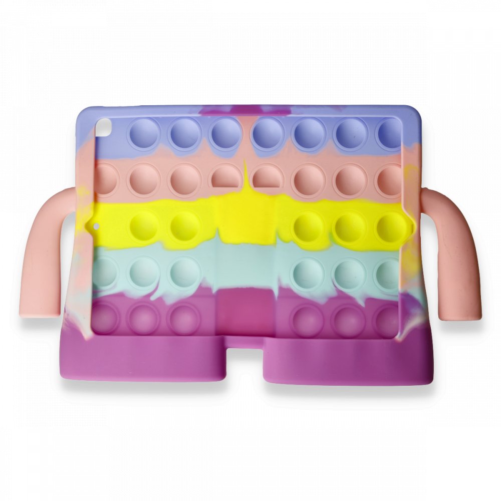 Newface iPad Pro 10.5 Kılıf Tablet Popit Standlı Silikon - Mor - Turkuaz